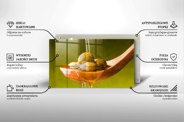 Chopping board glass Oliwa and olives