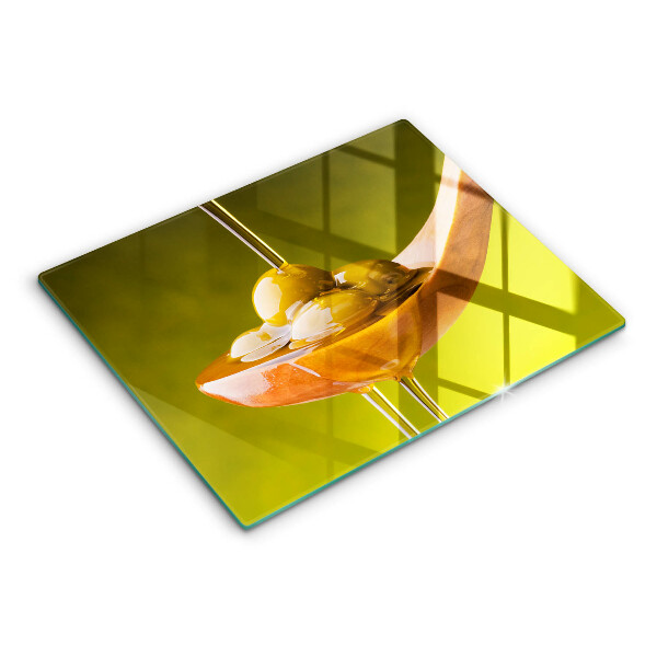 Chopping board glass Oliwa and olives