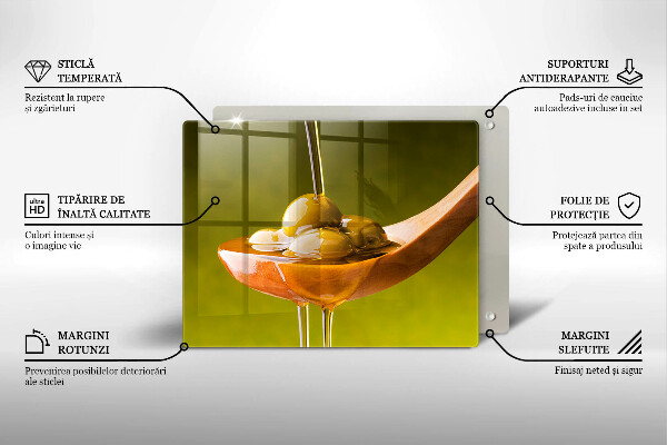 Chopping board glass Oliwa and olives