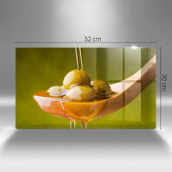 Chopping board glass Oliwa and olives