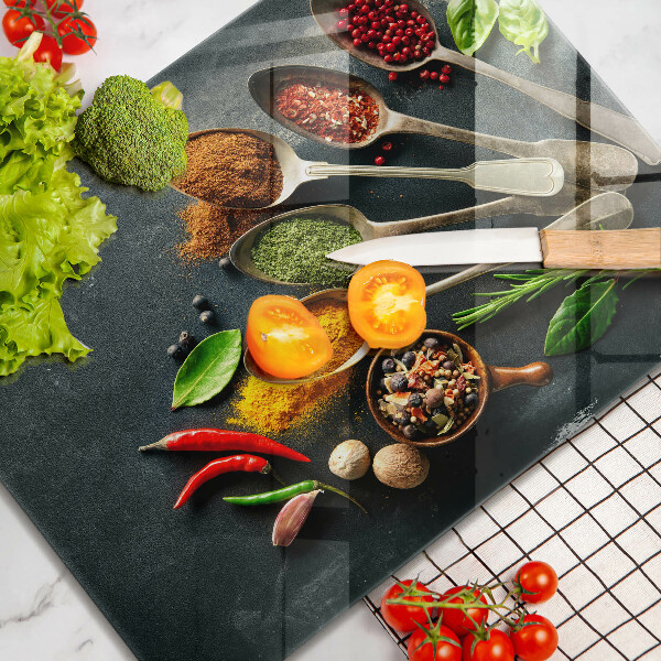 Chopping board glass Kitchen spices