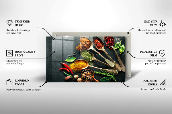 Chopping board glass Kitchen spices