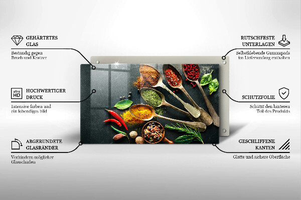 Chopping board glass Kitchen spices