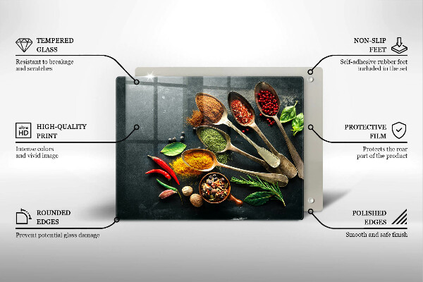 Chopping board glass Kitchen spices