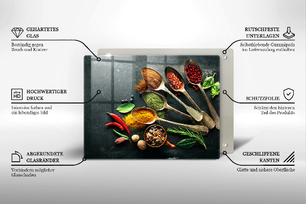 Chopping board glass Kitchen spices