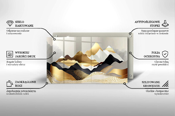 Chopping board Abstraction of golden mountains