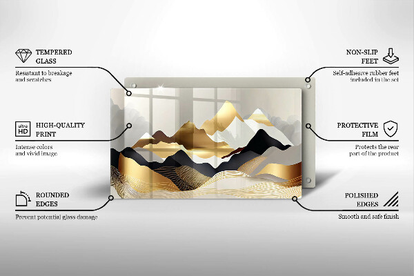 Chopping board Abstraction of golden mountains