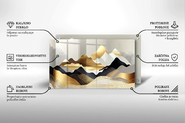 Chopping board Abstraction of golden mountains
