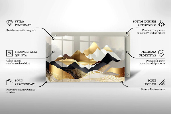 Chopping board Abstraction of golden mountains