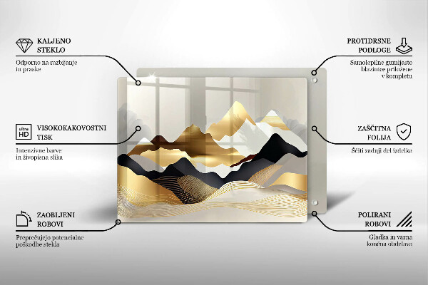 Chopping board Abstraction of golden mountains