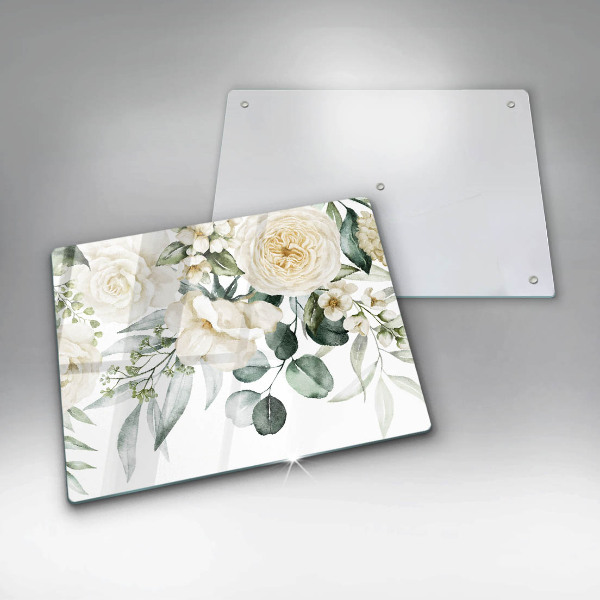 Chopping board Watercolor flowers