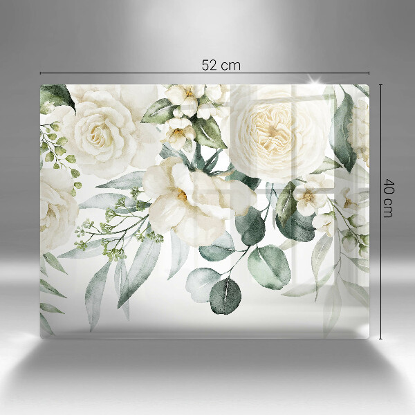 Chopping board Watercolor flowers