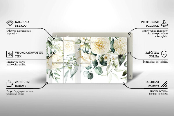 Chopping board Watercolor flowers