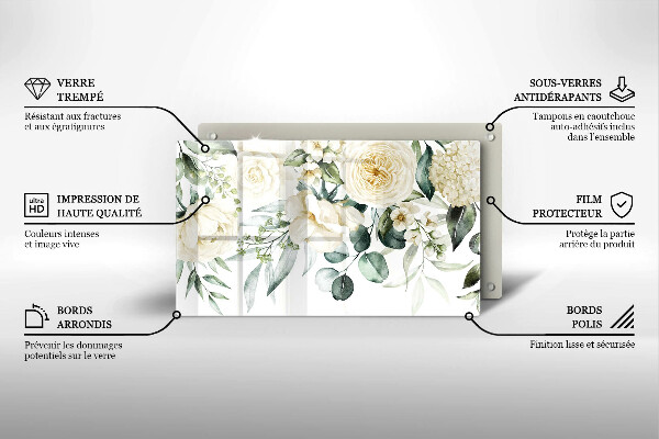 Chopping board Watercolor flowers