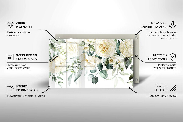 Chopping board Watercolor flowers