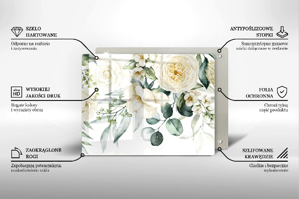 Chopping board Watercolor flowers