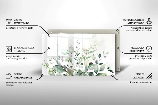 Chopping board Watercolor plants