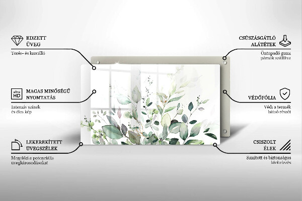 Chopping board Watercolor plants