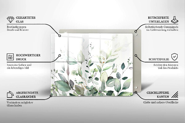 Chopping board Watercolor plants