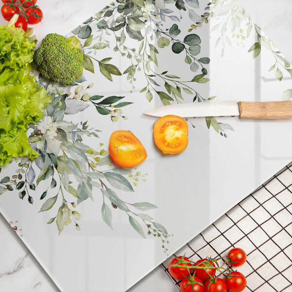 Chopping board Decorative leaves and flowers