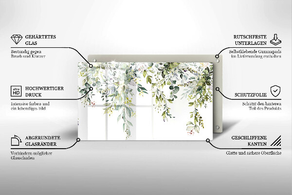 Chopping board Decorative leaves and flowers