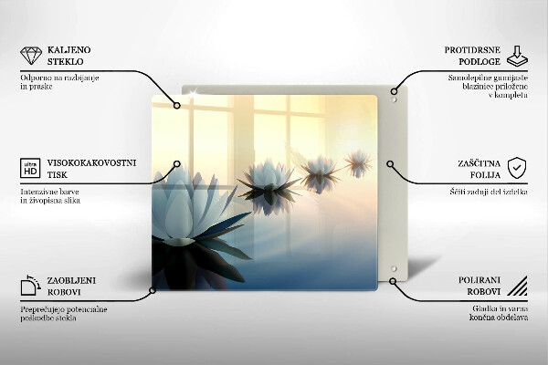 Chopping board Lilie flowers on the water