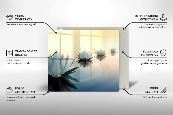 Chopping board Lilie flowers on the water