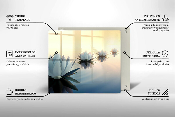 Chopping board Lilie flowers on the water