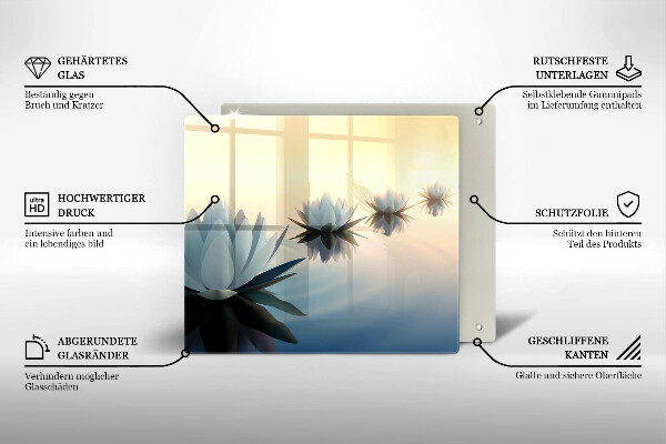 Chopping board Lilie flowers on the water