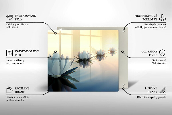 Chopping board Lilie flowers on the water