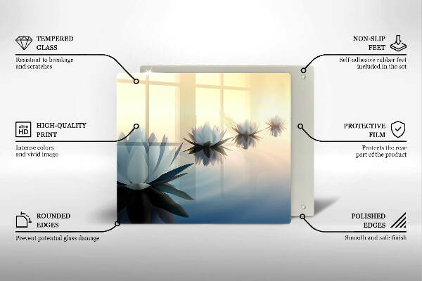 Chopping board Lilie flowers on the water