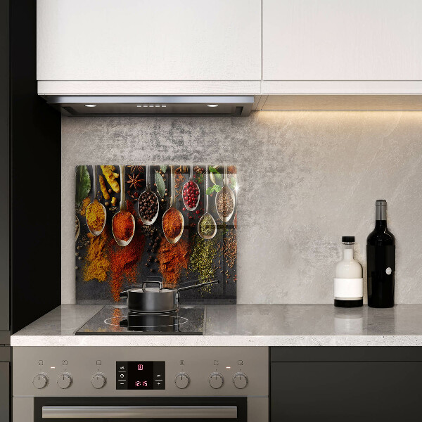 Chopping board Spoons with spices