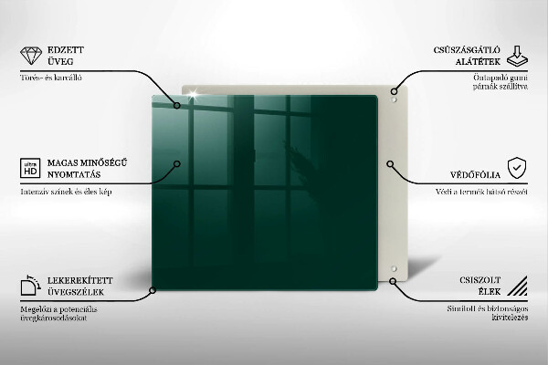 Glass worktop protector Green color