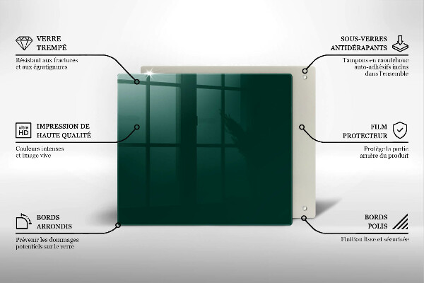 Glass worktop protector Green color