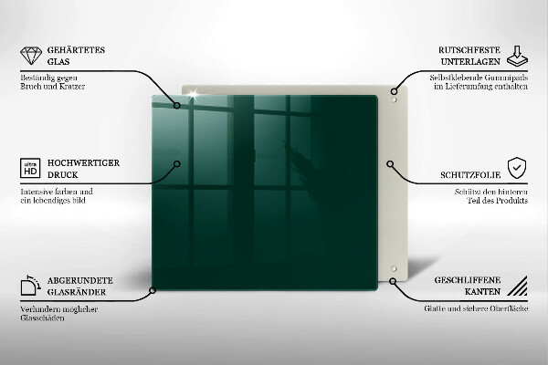 Glass worktop protector Green color