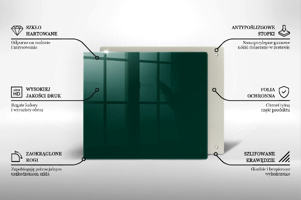Glass worktop protector Green color