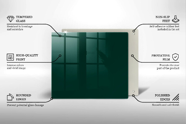 Glass worktop protector Green color