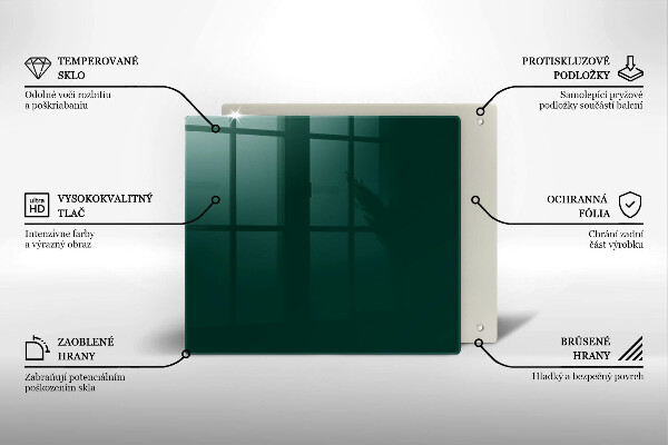 Glass worktop protector Green color