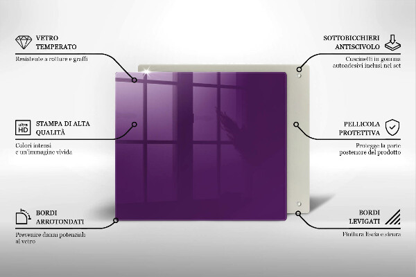 Glass worktop protector Violet colour