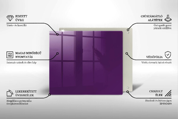 Glass worktop protector Violet colour