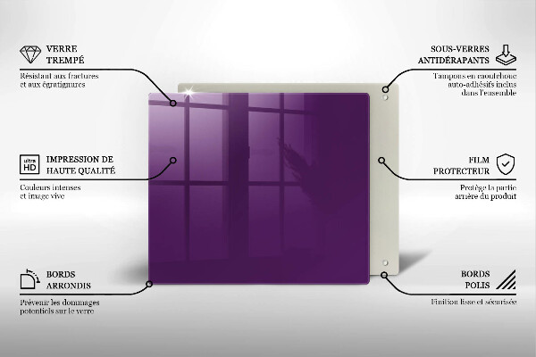 Glass worktop protector Violet colour