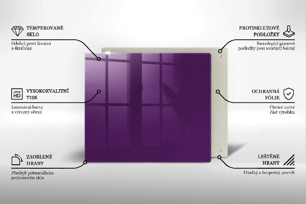 Glass worktop protector Violet colour