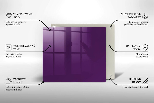 Glass worktop protector Violet colour