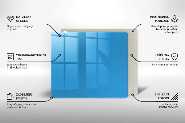 Glass worktop protector Blue color