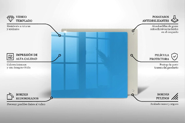 Glass worktop protector Blue color