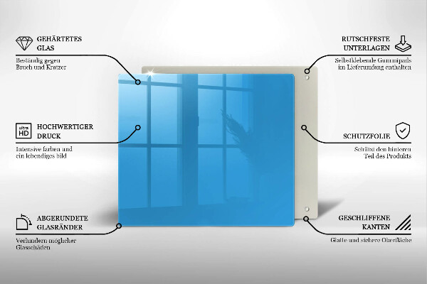 Glass worktop protector Blue color