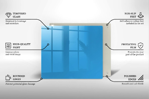 Glass worktop protector Blue color