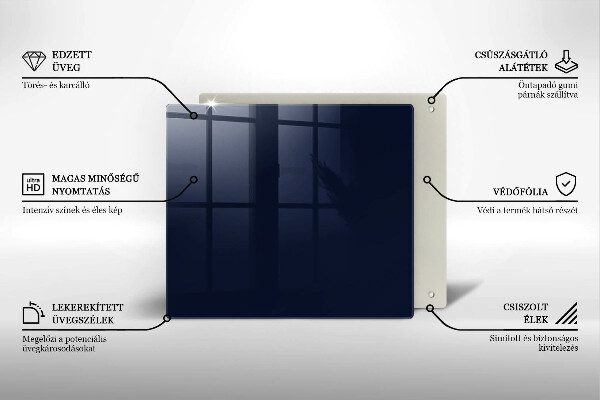 Glass worktop protector Navy blue