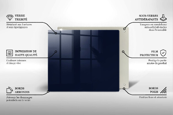 Glass worktop protector Navy blue