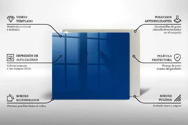 Glass worktop protector Blue color